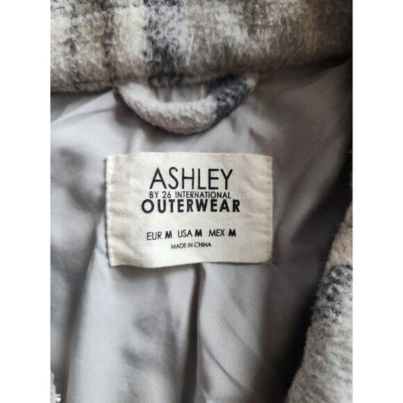 Ashley outerwear gray plaid fleece jacket size medium - Picture 7 of 8